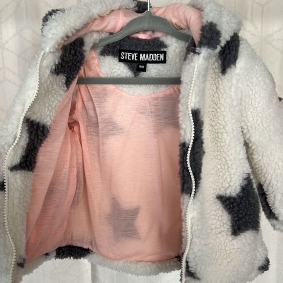 Steve Madden Toddler Sherpa Teddy Hooded Jacket - Picture 5 of 7